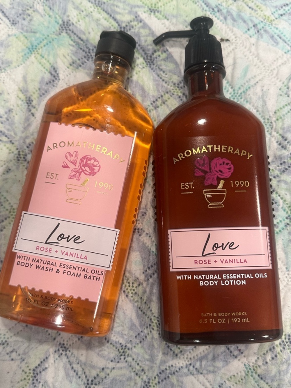 Bath & Body Works Love Rose + Vanilla Body Wash & Lotion Duo Set